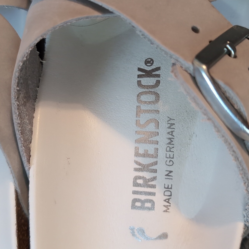 Birkenstock Taupe Cross-Strap Sandals - Picture 3 of 6